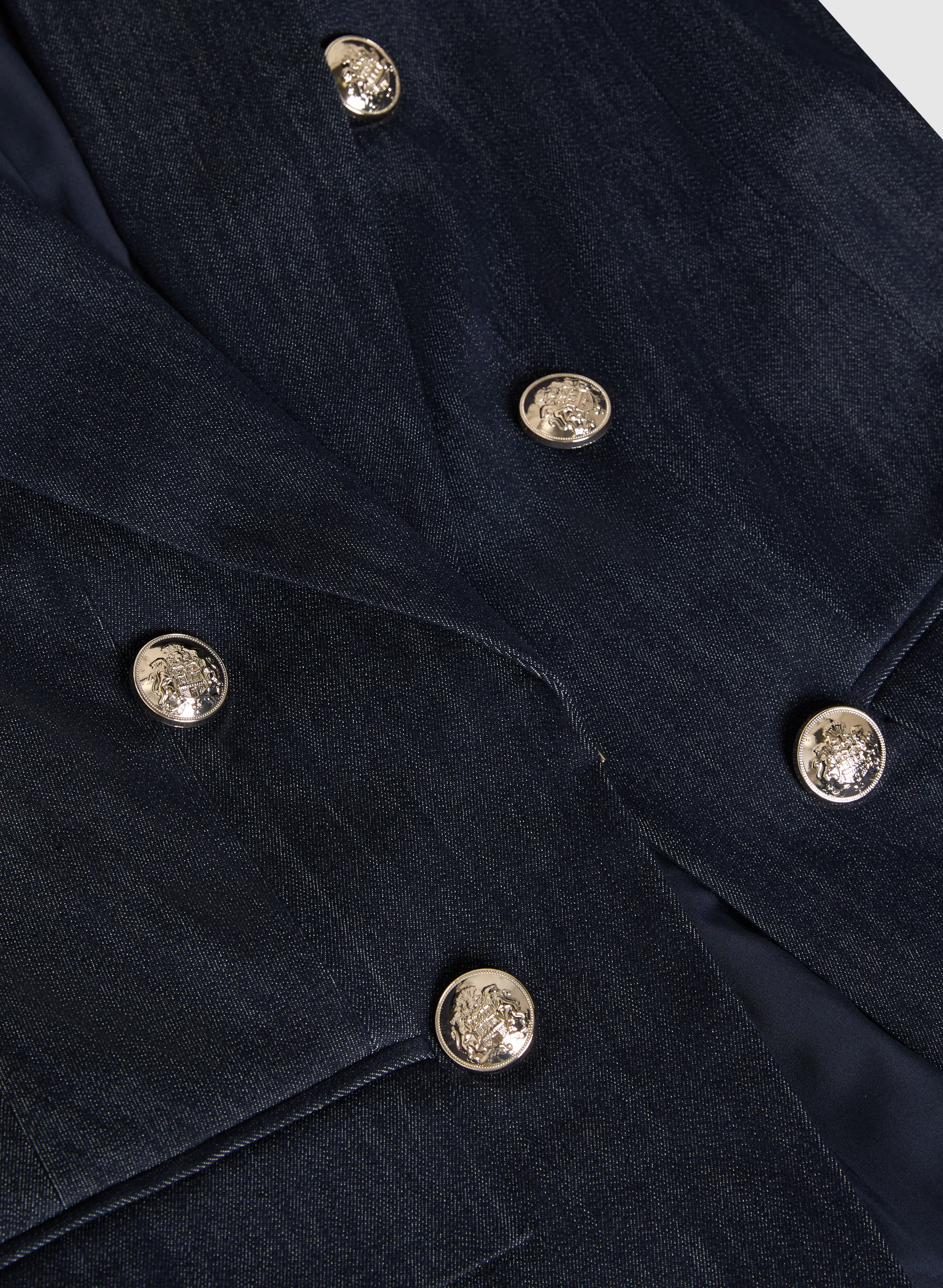 Metallic Button Denim Jacket