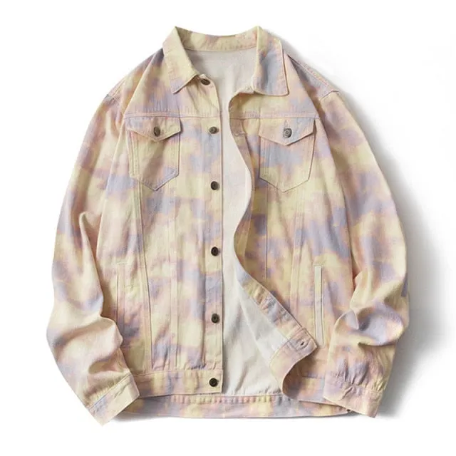 Multicolor Tie-Dye Style Street Jacket