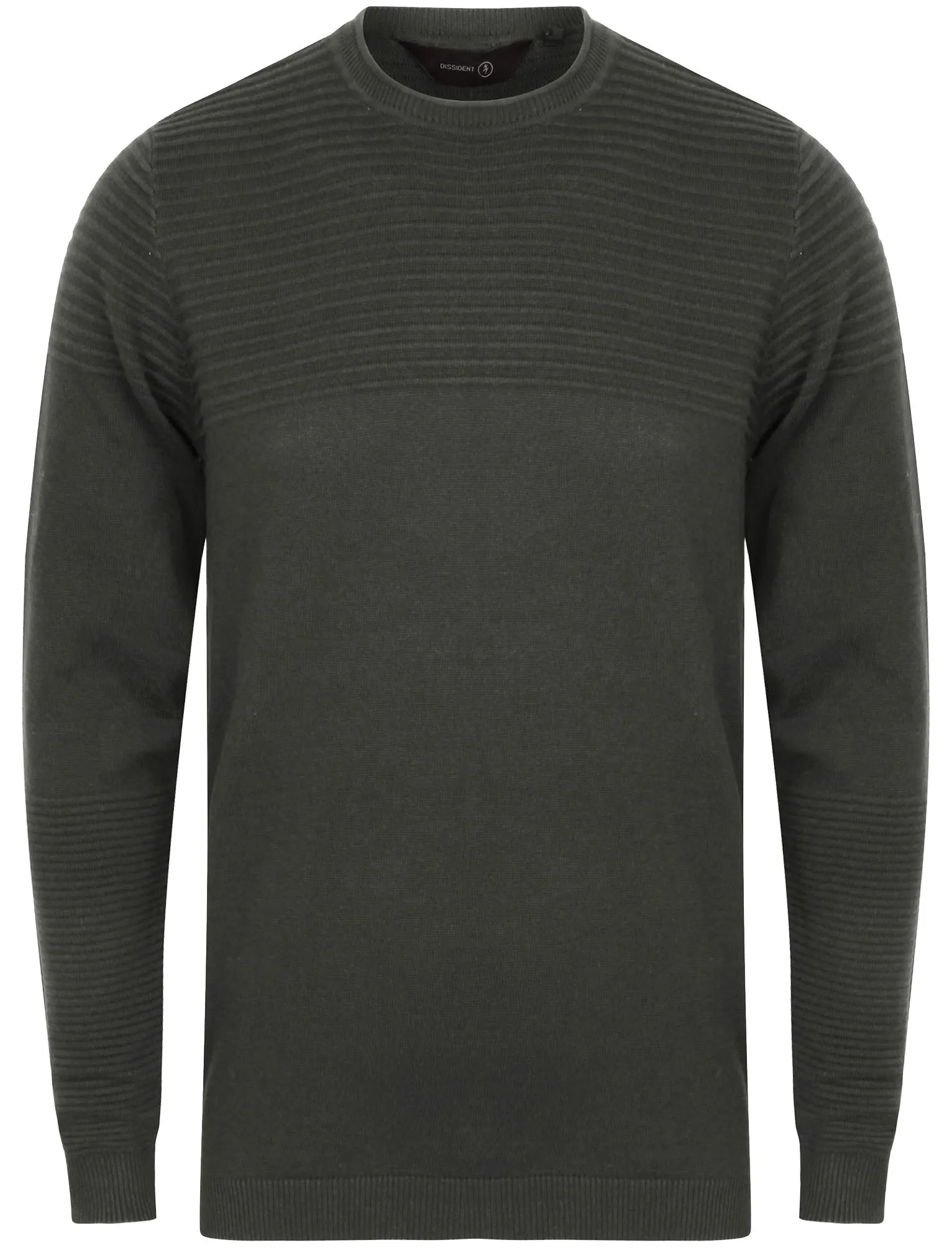 Neston Crew Neck Ripple Knit Jumper in Charcoal - Dissident