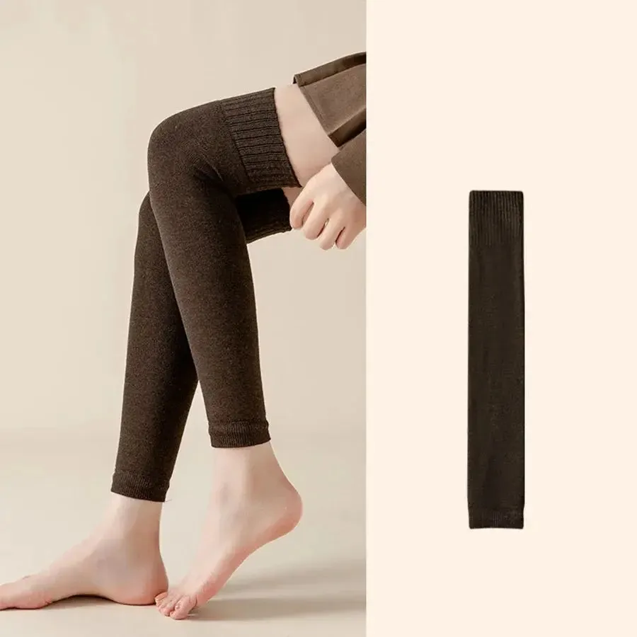 New in Winter Over Knee High Footless Socks for Women Black Khaki Warm Long Leg Warmers Thermal Thigh High Sock Cuffs Long Socks Leg warmers for women