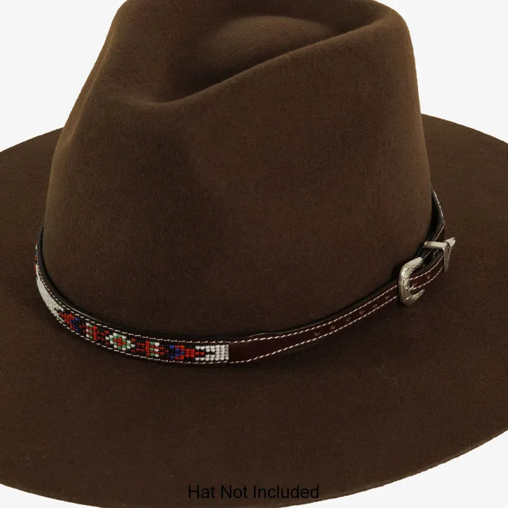 Nita | Beaded Leather Hat Band