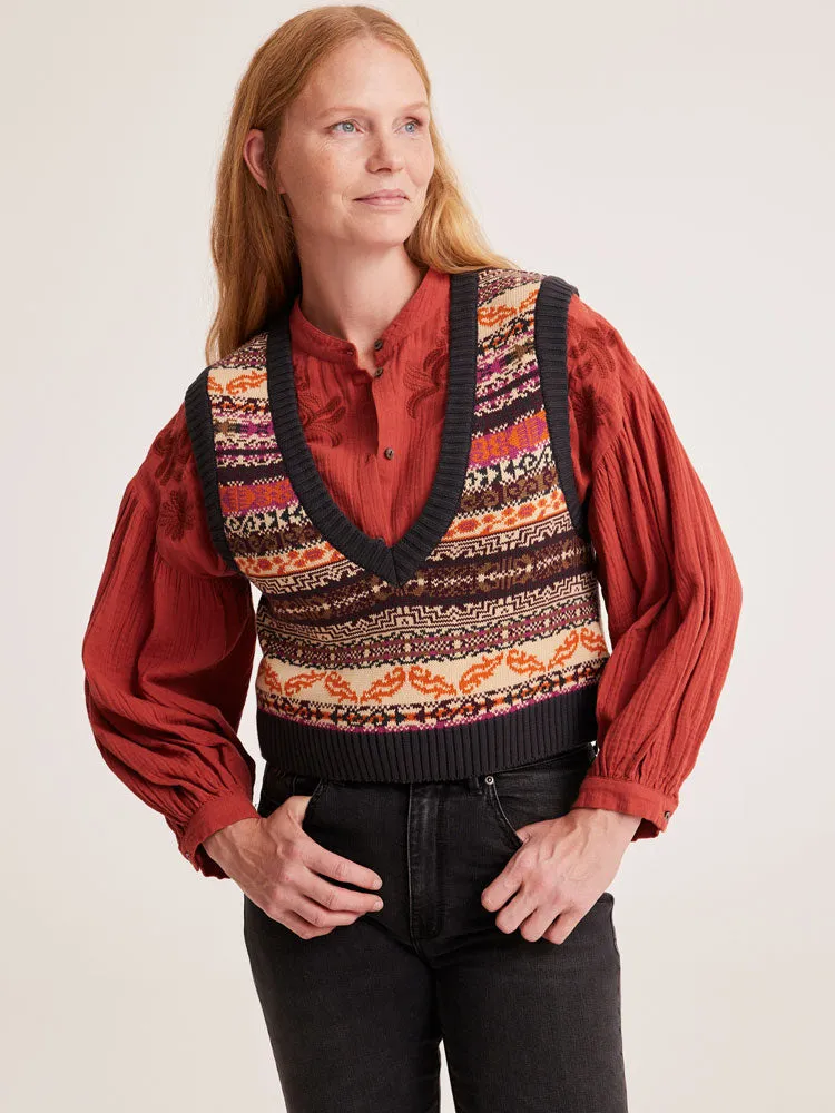 Odd Molly Jean Vest Brown Plum