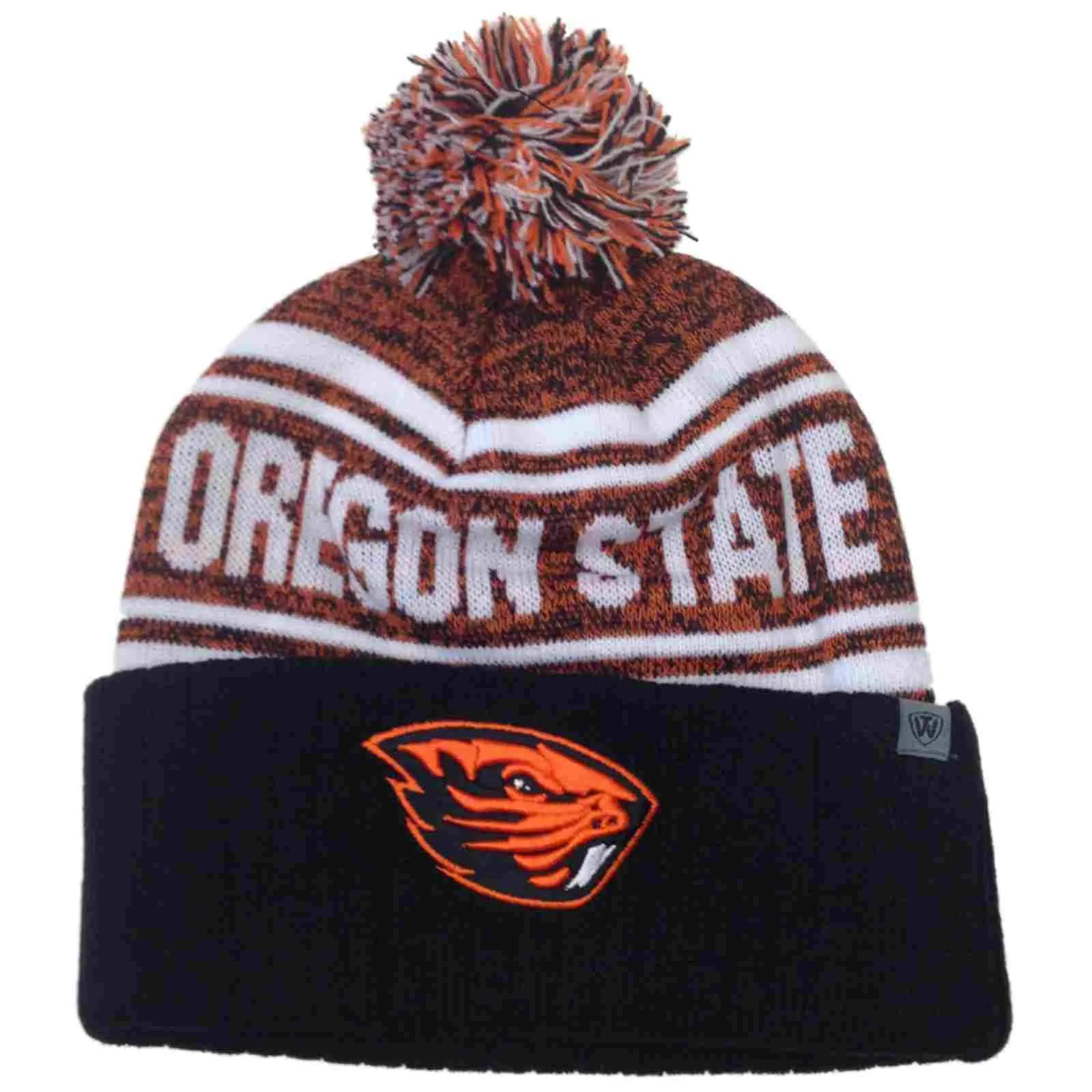 Oregon State Beavers TOW Black Driven Cuffed Poofball Winter Hat Cap Beanie