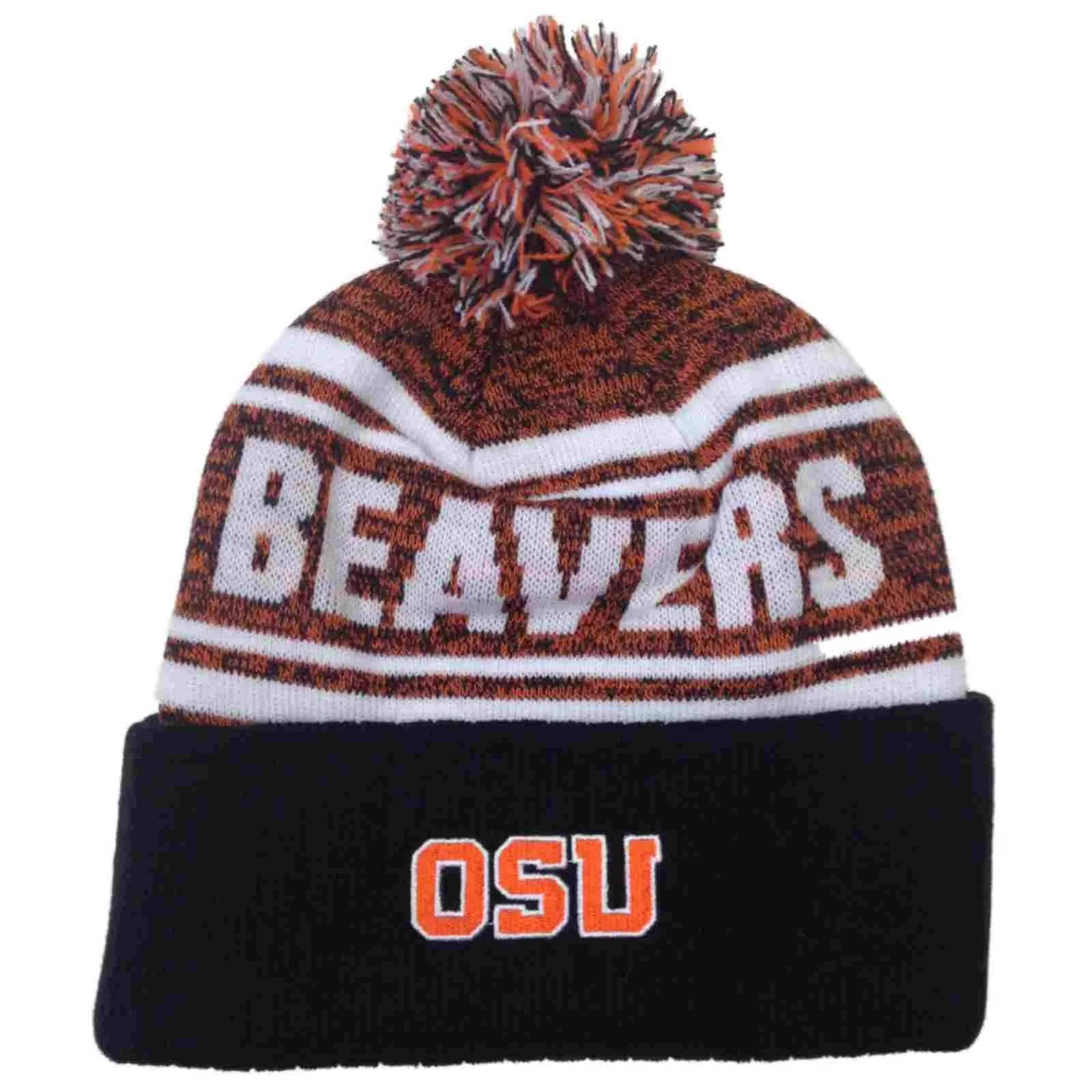 Oregon State Beavers TOW Black Driven Cuffed Poofball Winter Hat Cap Beanie