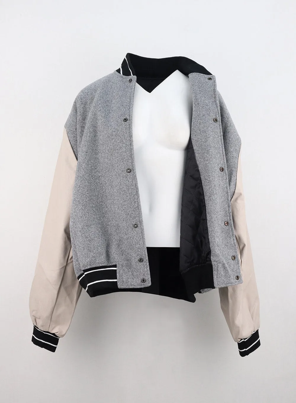 Oversized Color Block Bomber Jacket CN324