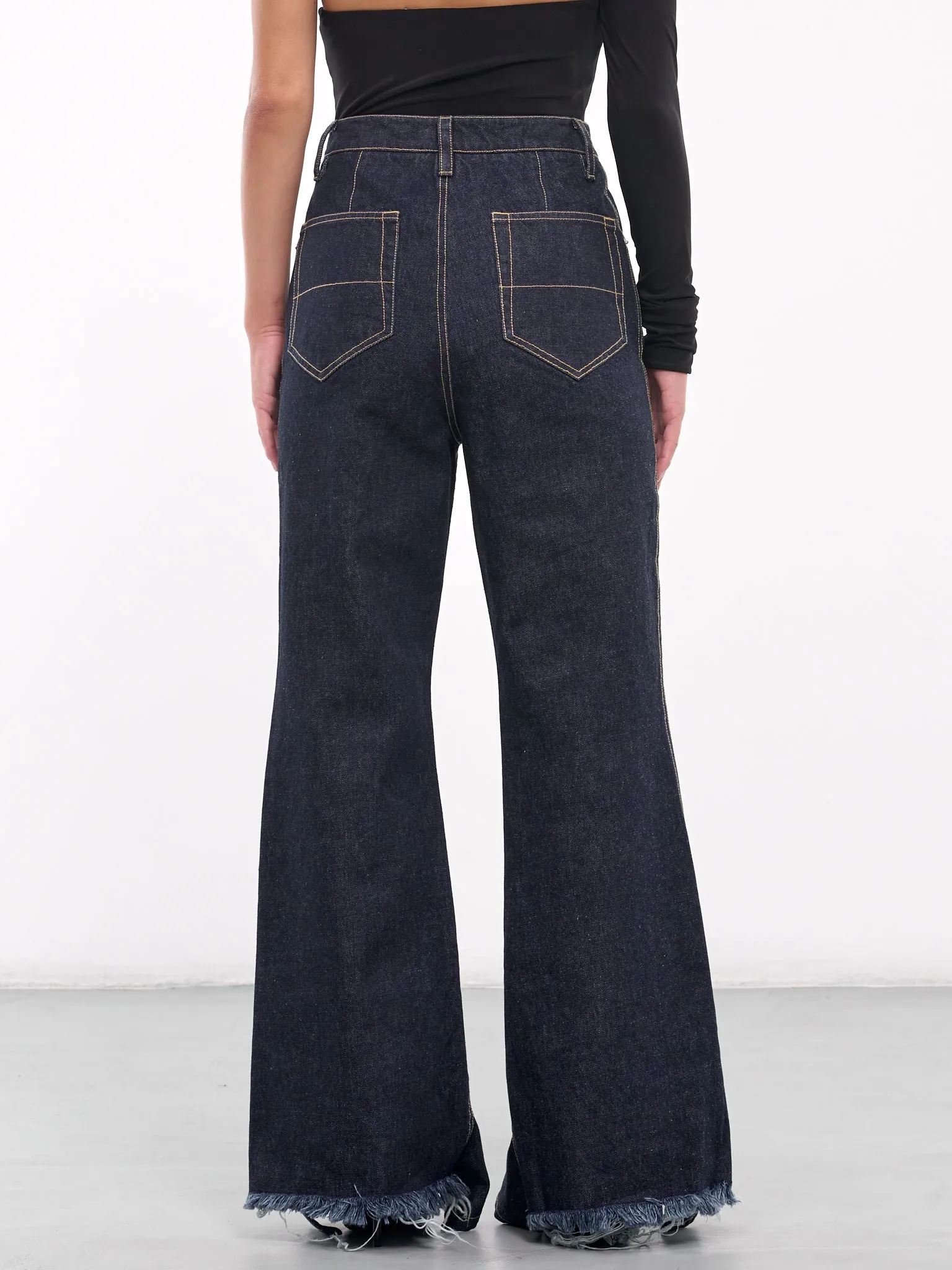 Paddled Hem Denim Pants (DMP2-DARK-BLUE)