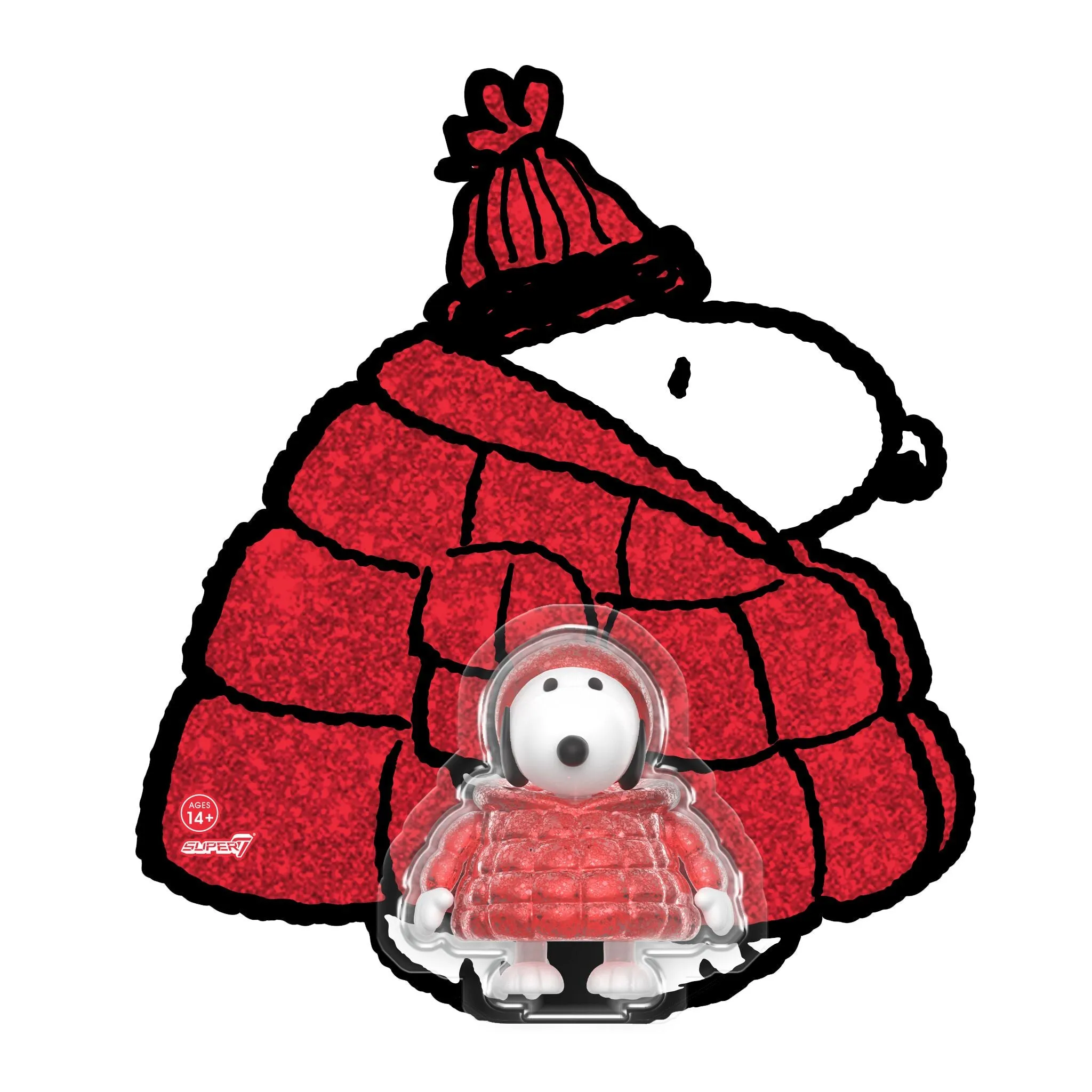 Peanuts ReAction Figures - Snoopy Puffy Coat  (Red Glitter)