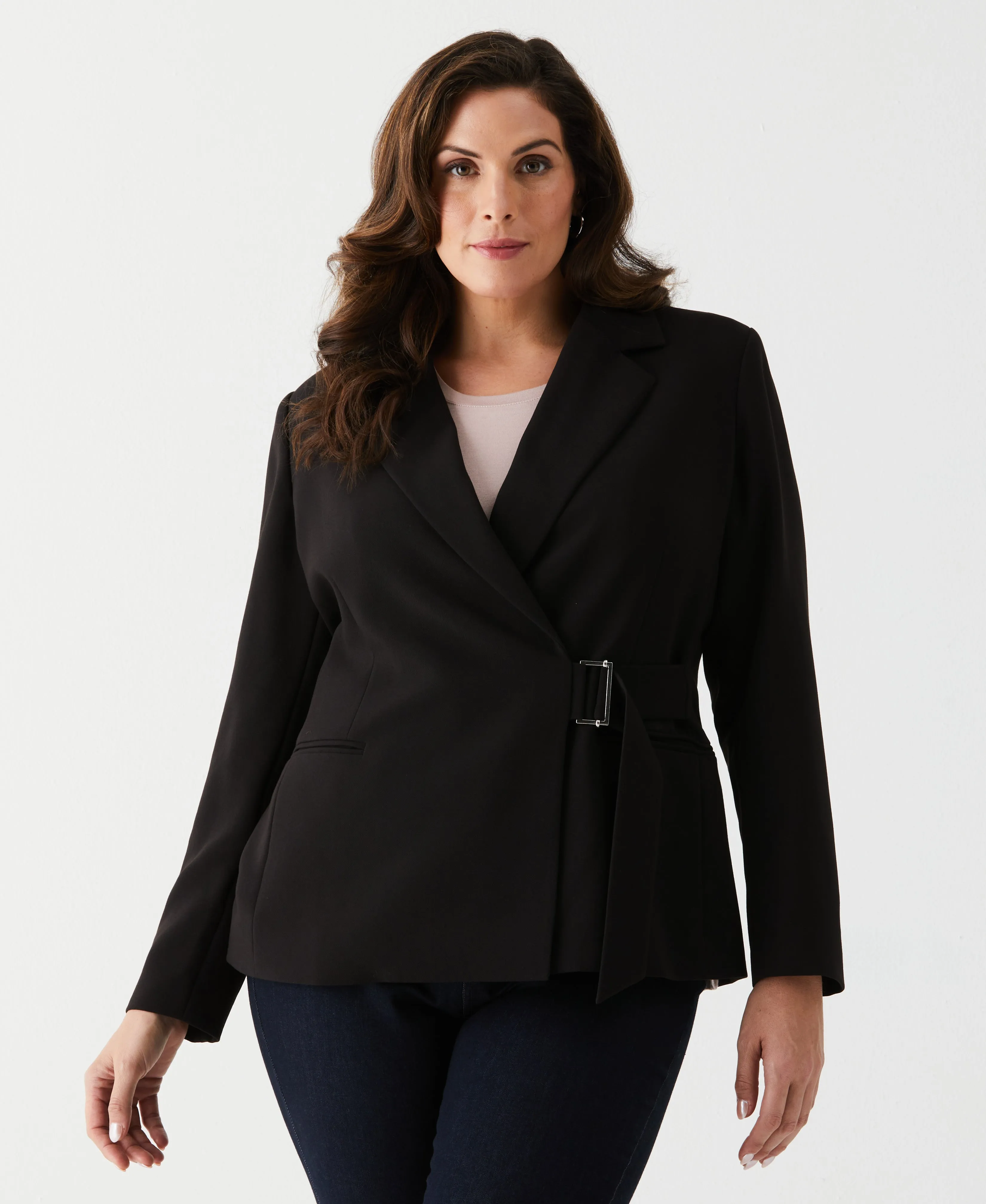 Plus Size Double Breasted Pant Suit