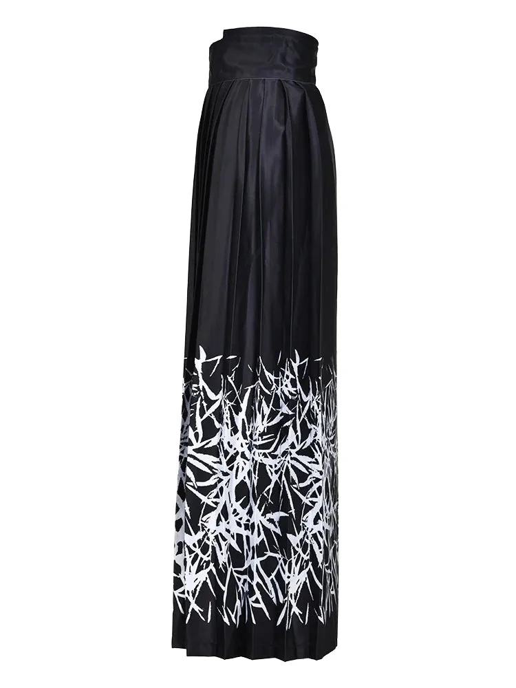 Pre Order:  Bamboo Print Wide Leg Pants