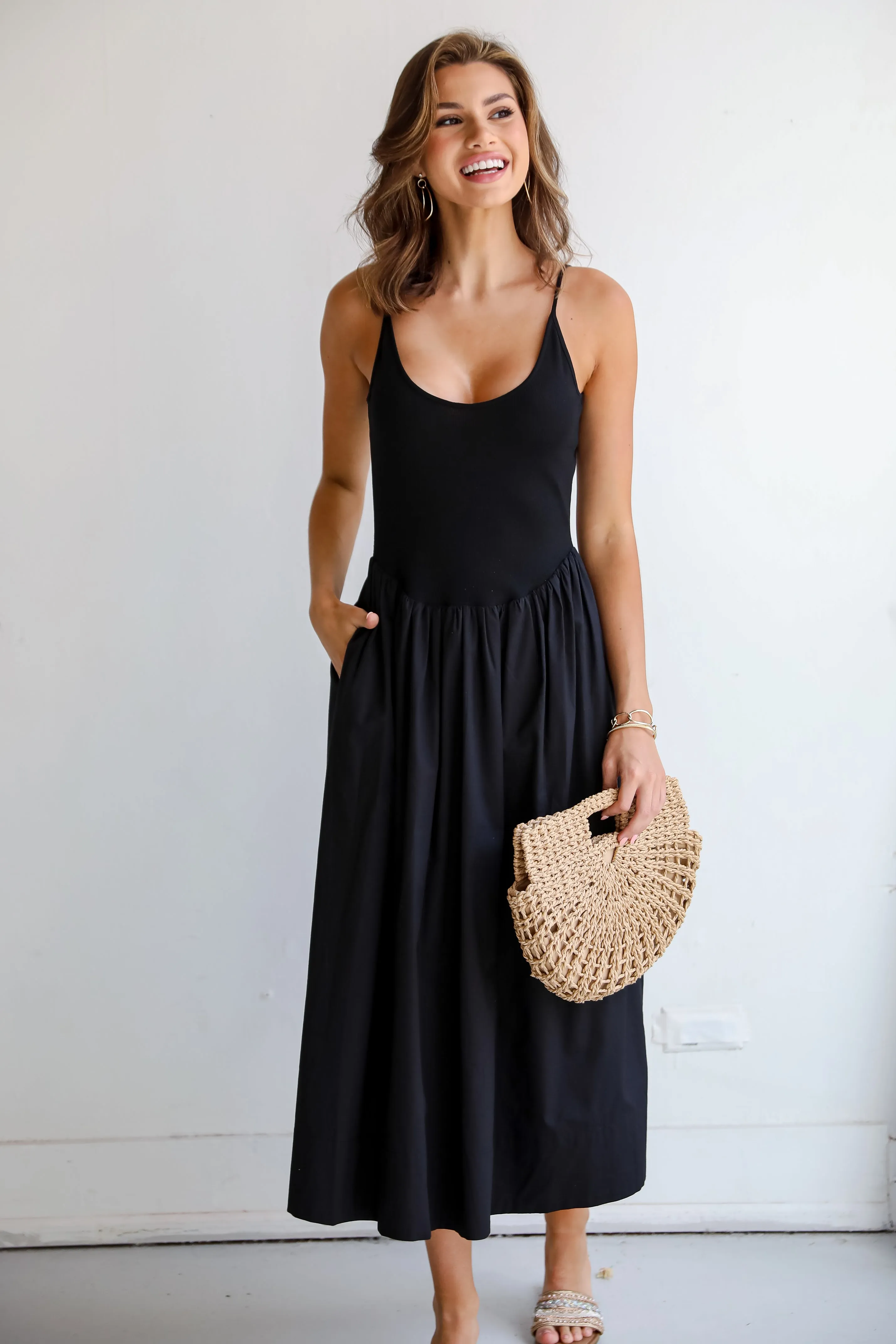 Precious Sentiments Black Contrast Maxi Dress