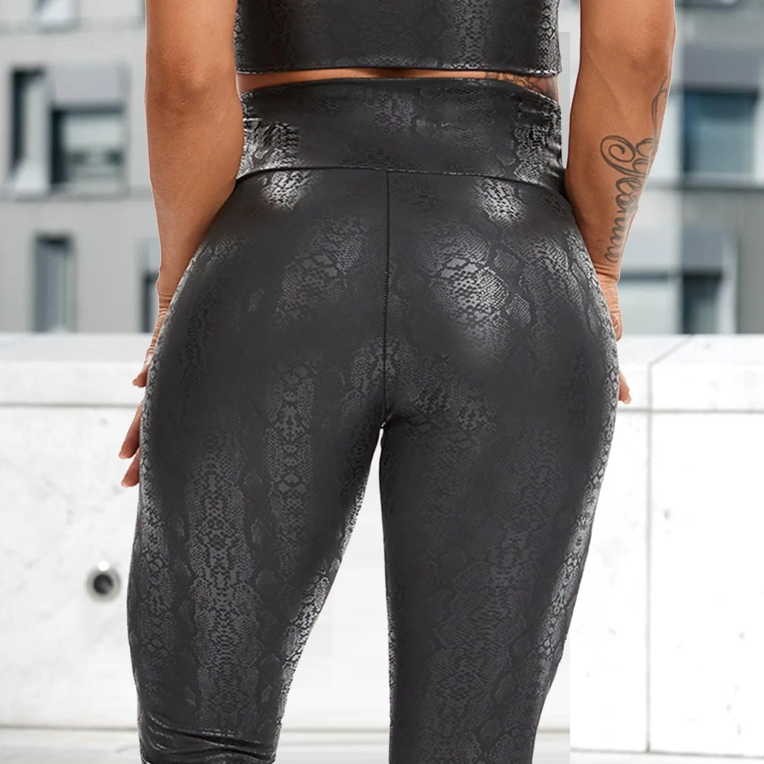 PU Leather High Waist Leggings