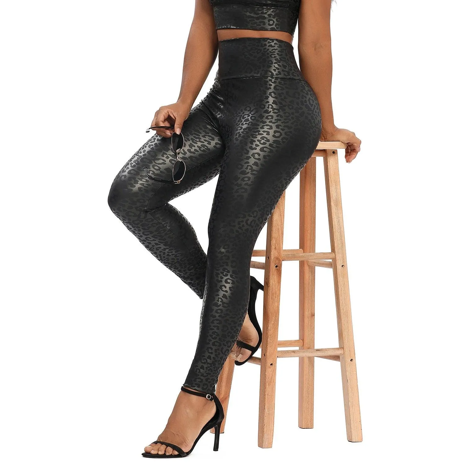 PU Leather High Waist Leggings