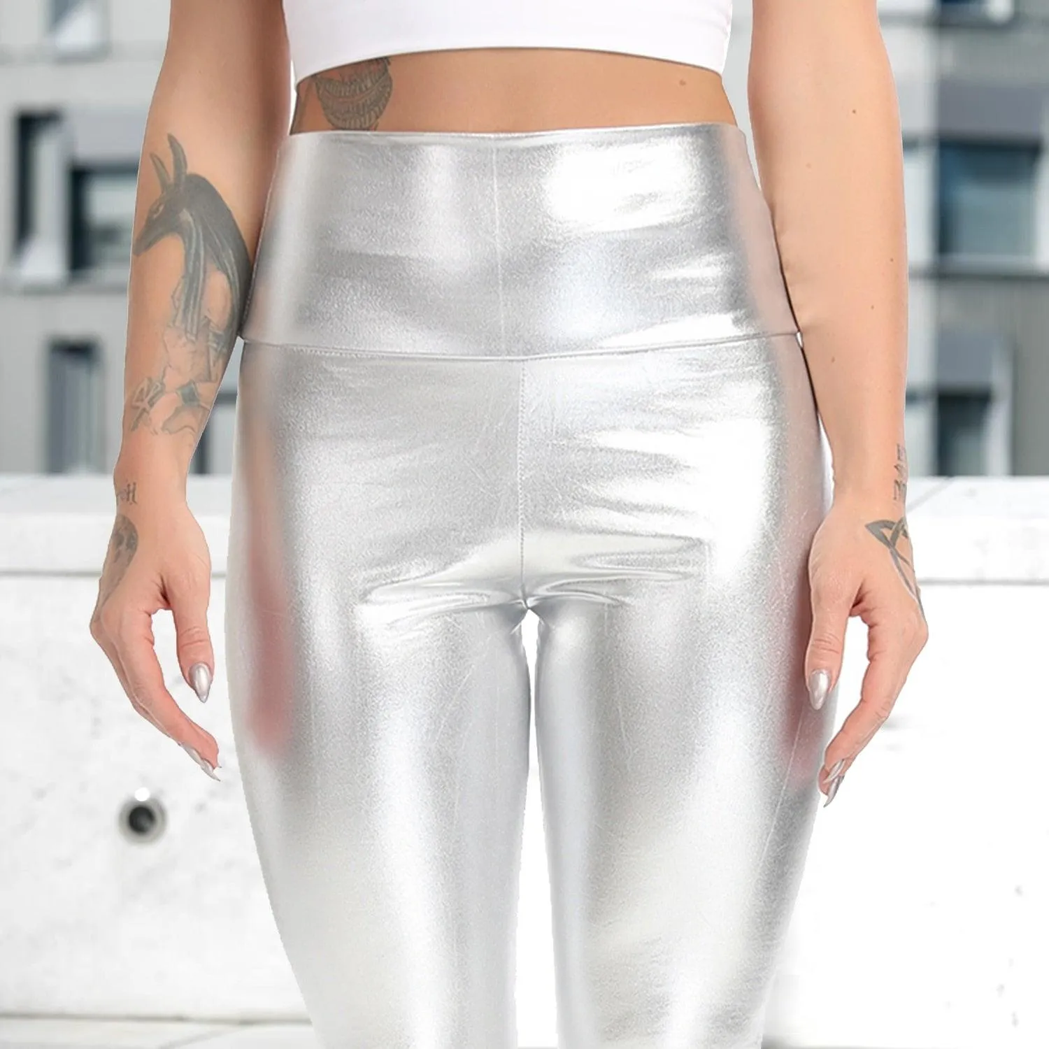 PU Leather High Waist Leggings