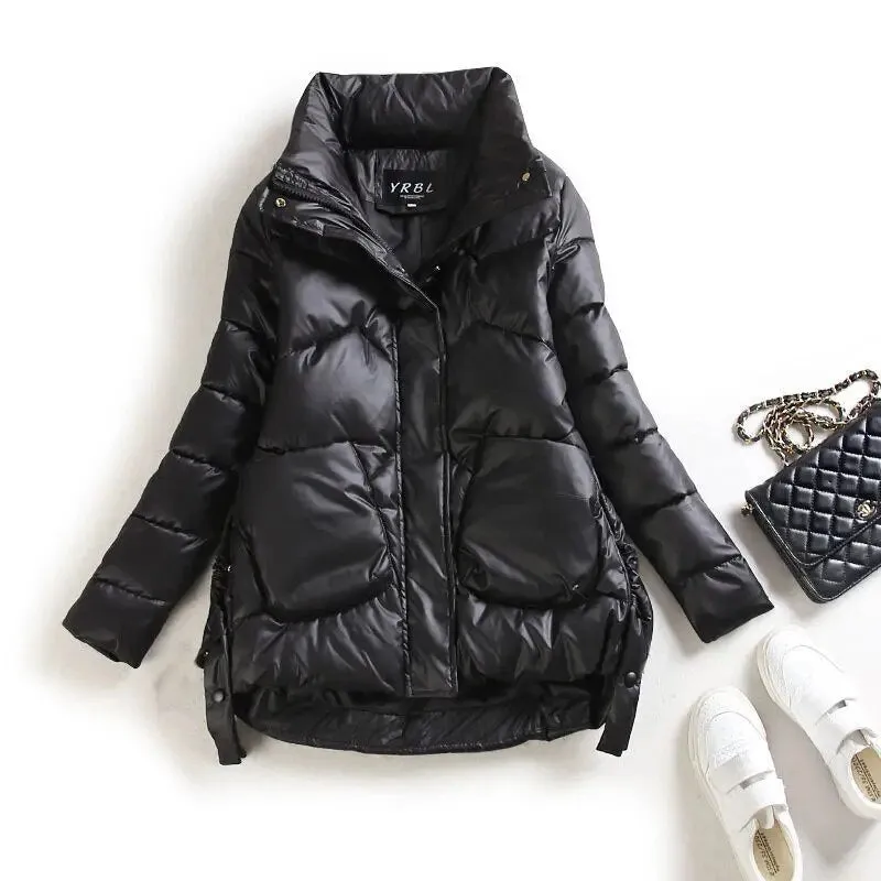 Purpdrank - 2023 Winter New Women Parka Fashion Padded Jacket Thick Warm Cotton Coat Clothing Lady