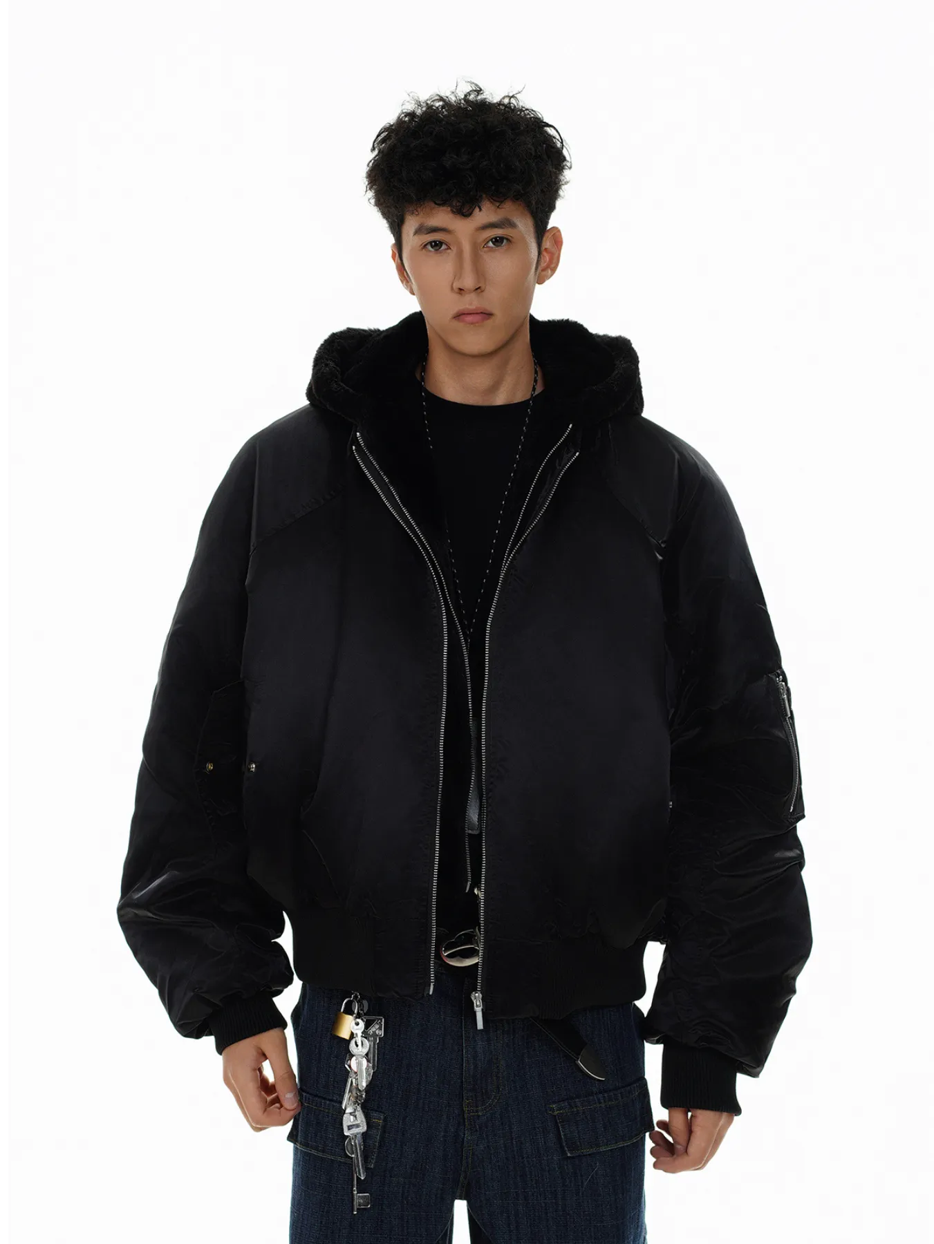 QS092B hoodie bomber jacket