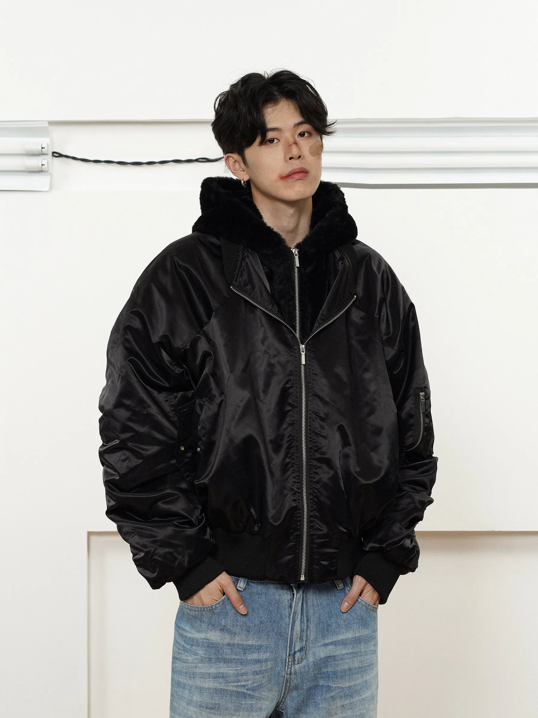 QS146B hoodie bomber jacket