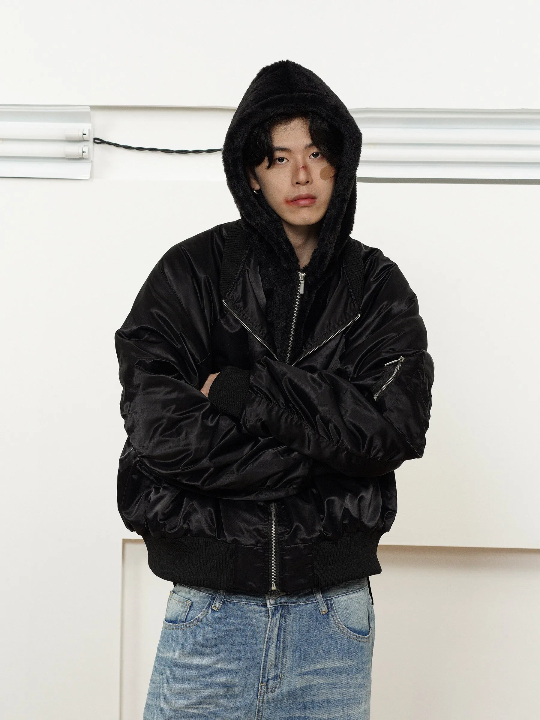 QS146B hoodie bomber jacket