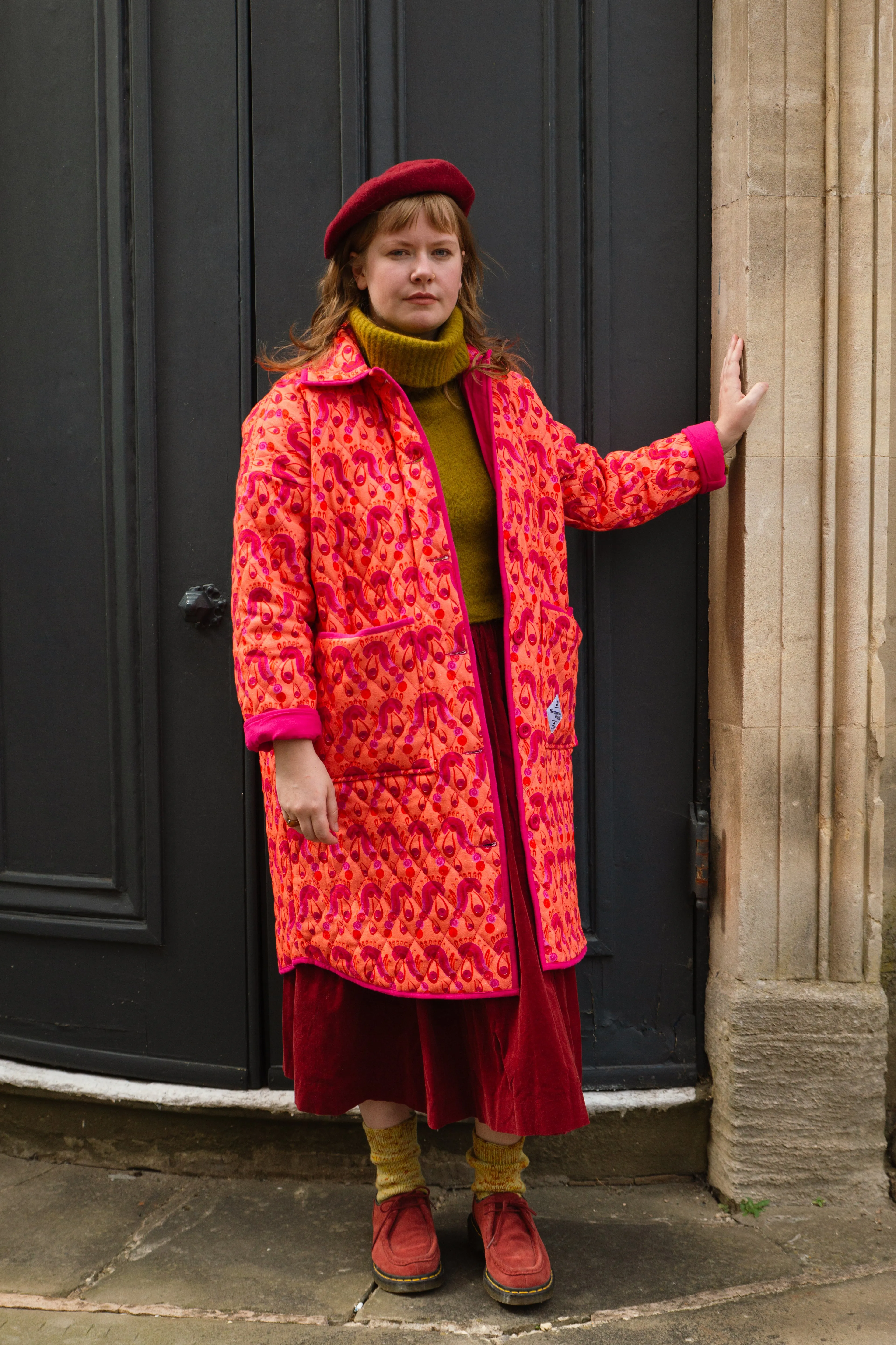 Quilted Overcoat in 'Shrimps'