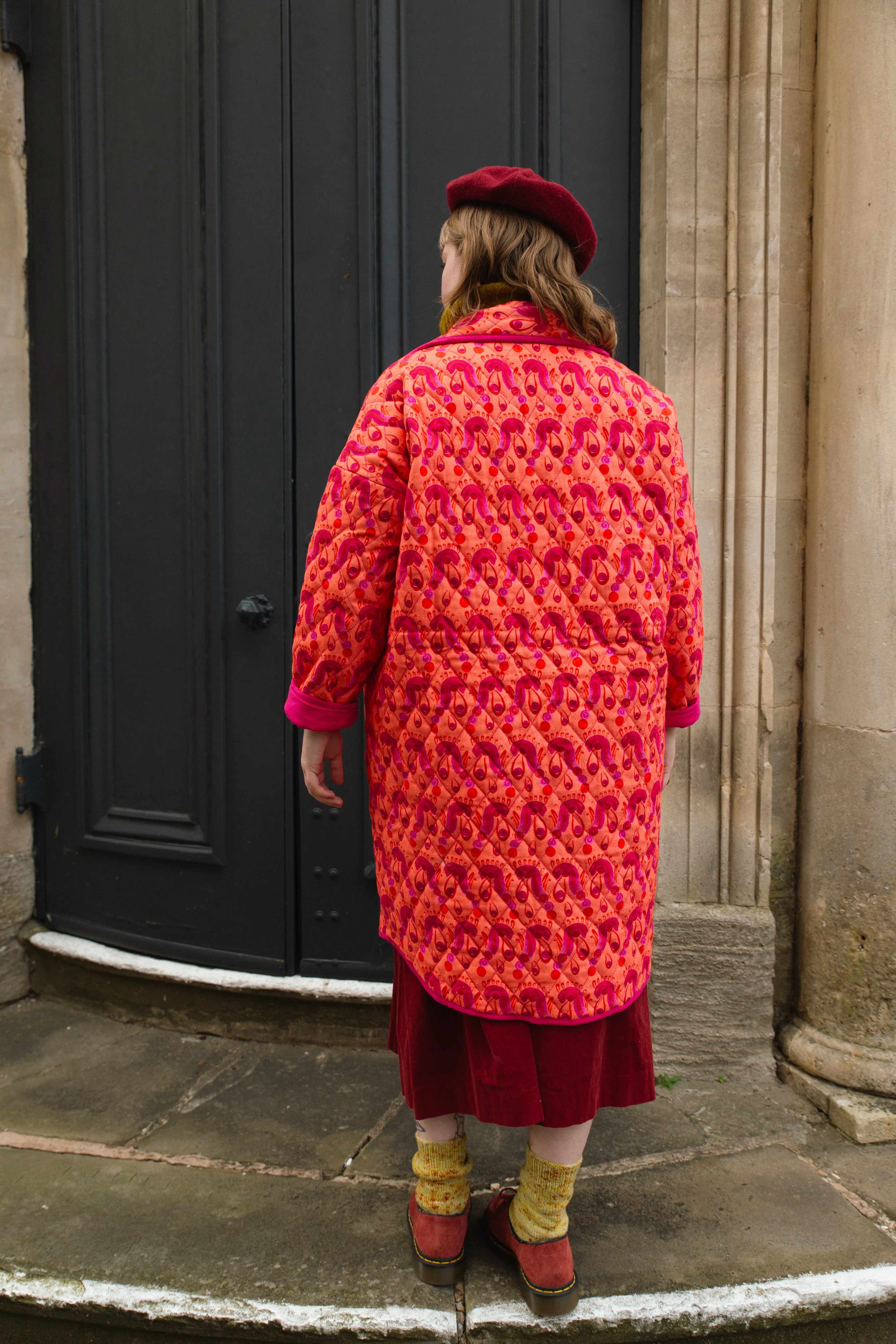 Quilted Overcoat in 'Shrimps'