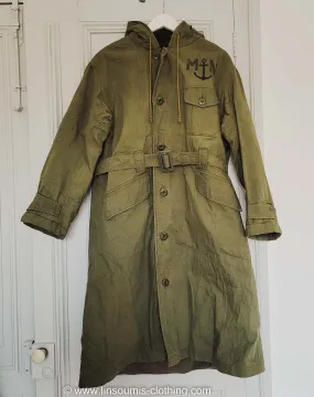 Rare NOS deadstock french navy coat like long N1 deck jacket / rare deadstock manteau de quart de la Marine nationale