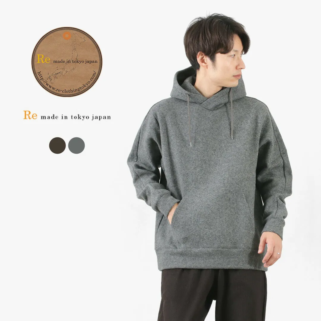 RE MADE IN TOKYO JAPAN / Wool Melton Pullover Hoodie