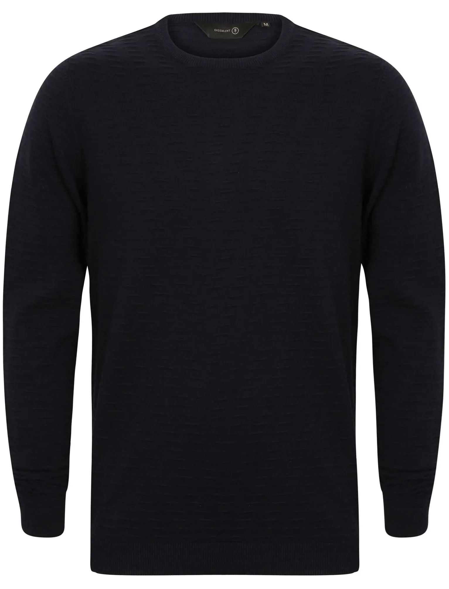 Redrow Crew Neck Knitted Jumper in Dark Navy - Dissident