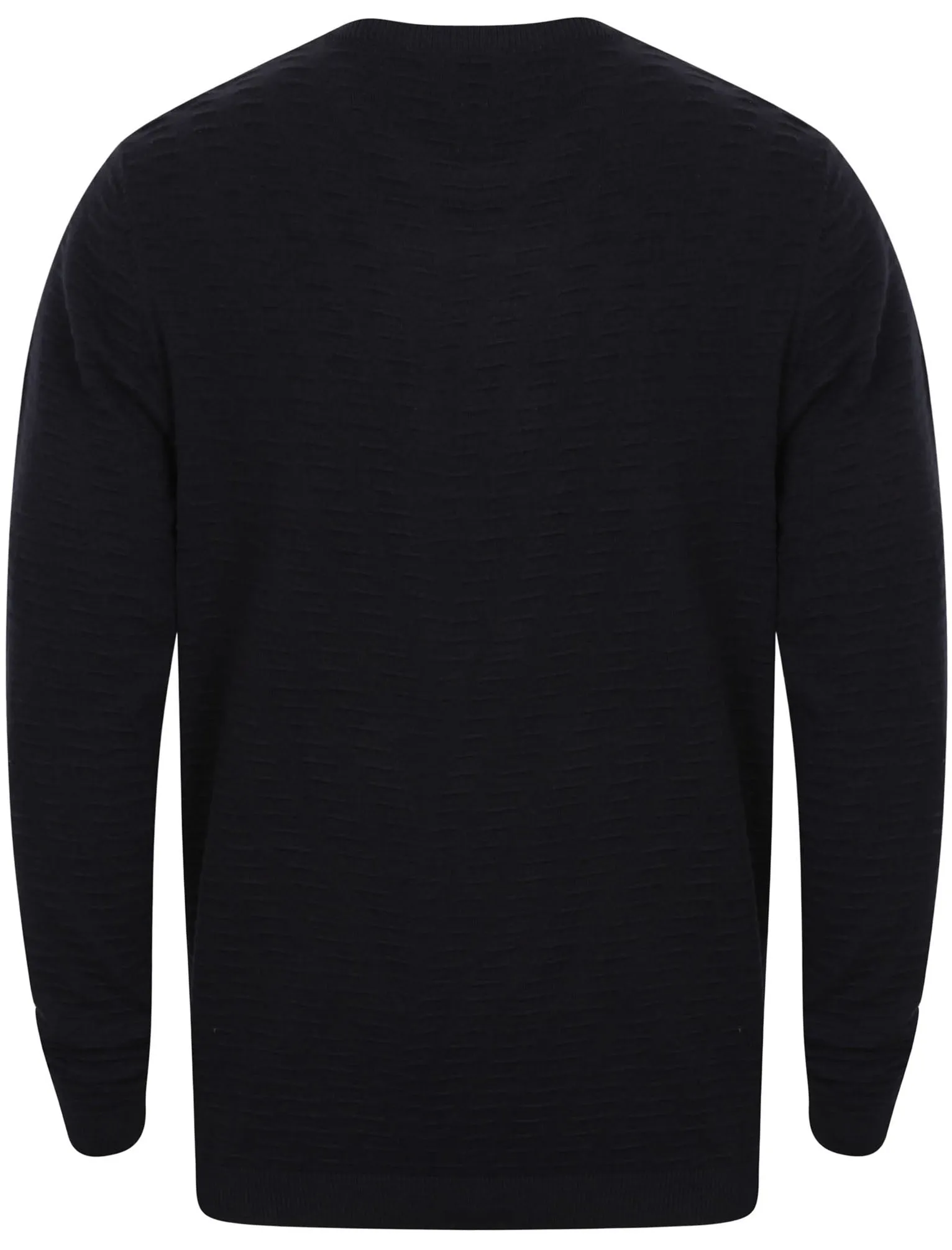 Redrow Crew Neck Knitted Jumper in Dark Navy - Dissident