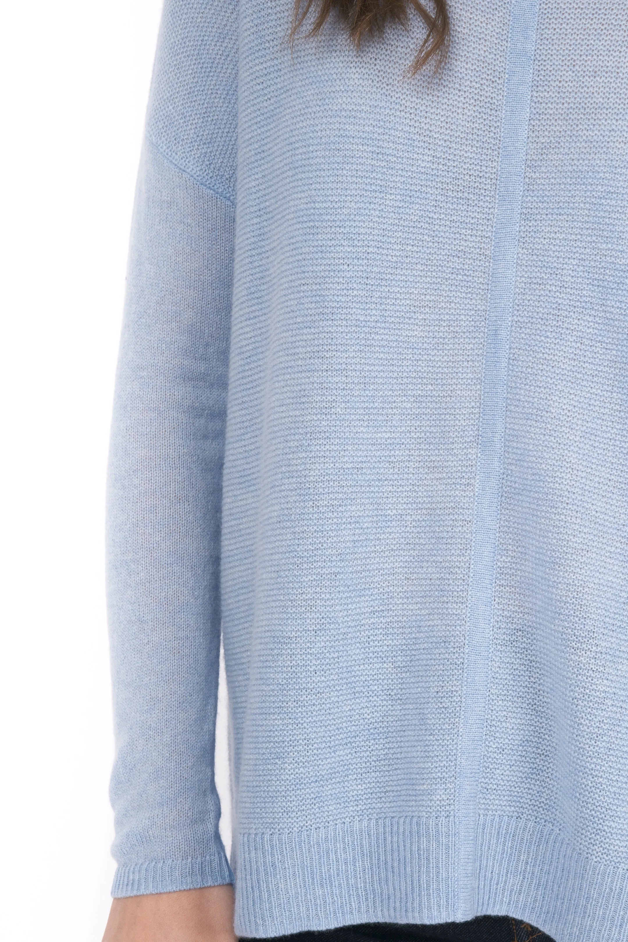 Robertson Madison 100% Cashmere Easy Fit Sweater CC-221 | Light Blue