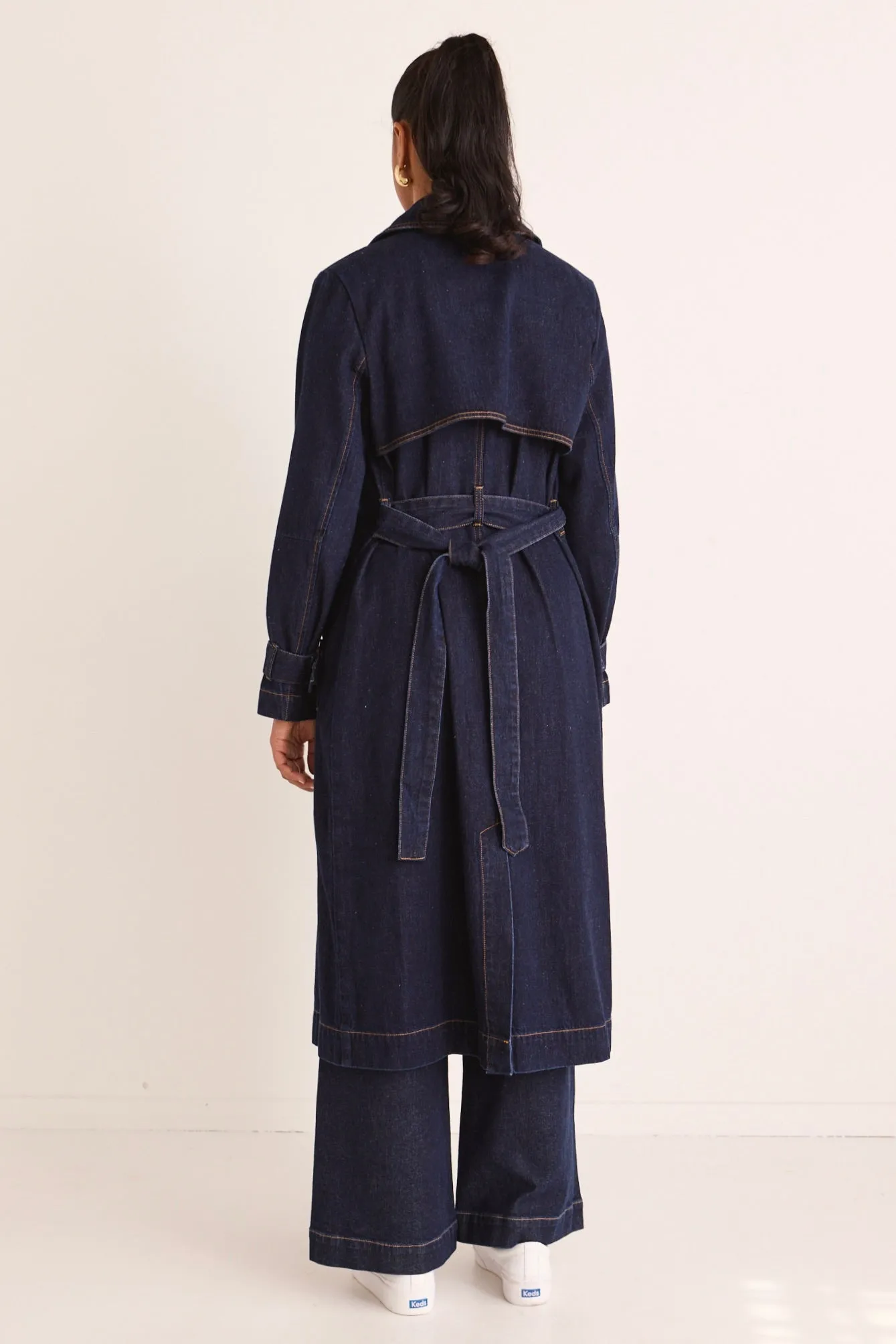 Rodeo Indigo Denim Trench Coat