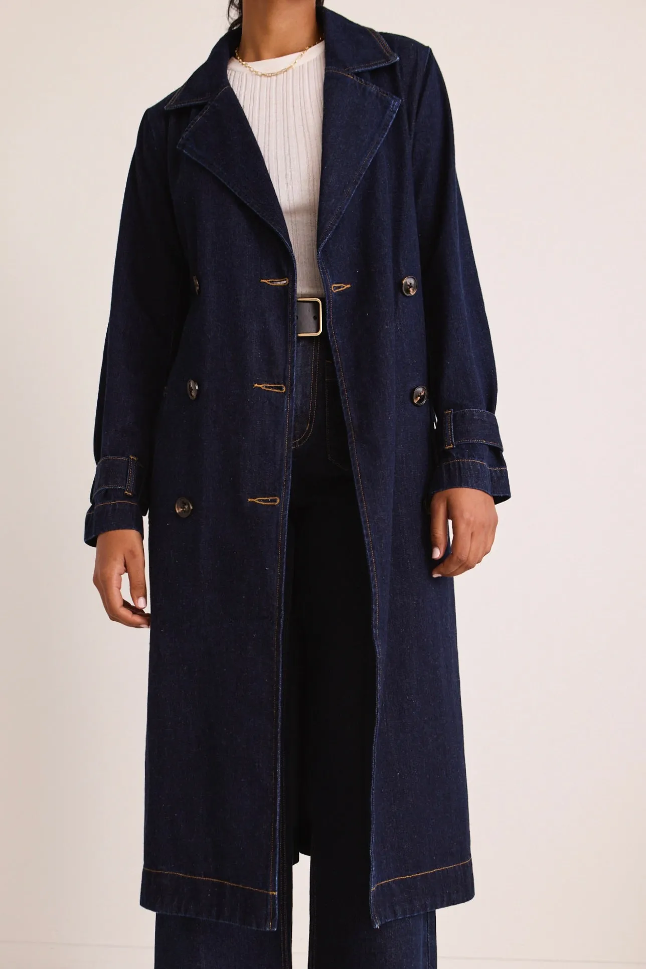 Rodeo Indigo Denim Trench Coat