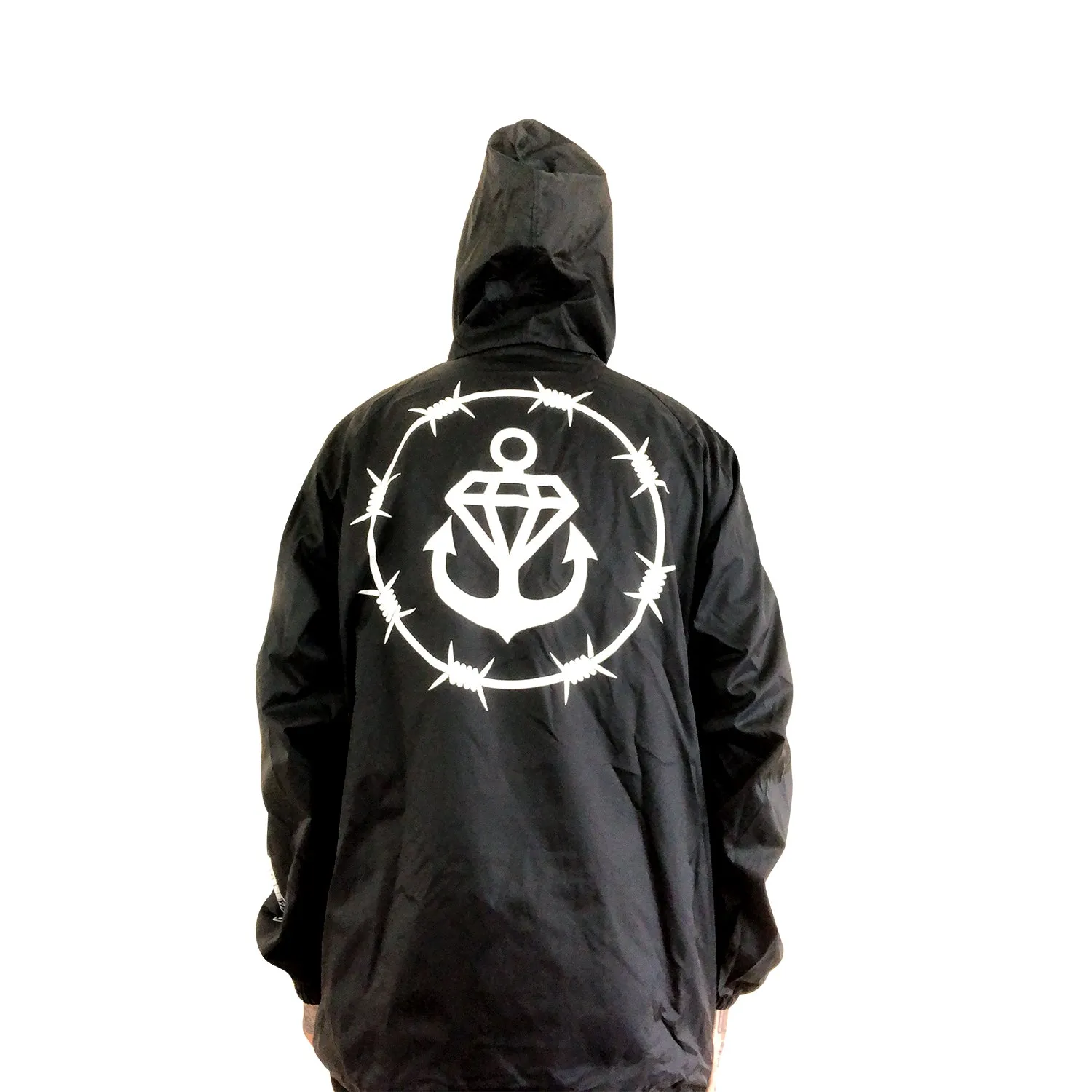 Rose Black Pullover Windbreaker