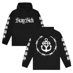 Rose Black Pullover Windbreaker