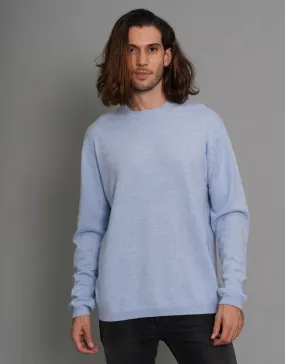 Round Neck Pullover in Sky Blue