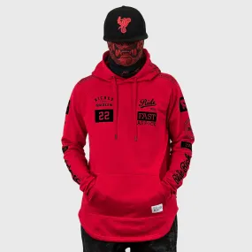 RR GP Scoop Pullover Hoodie {Black on Red}