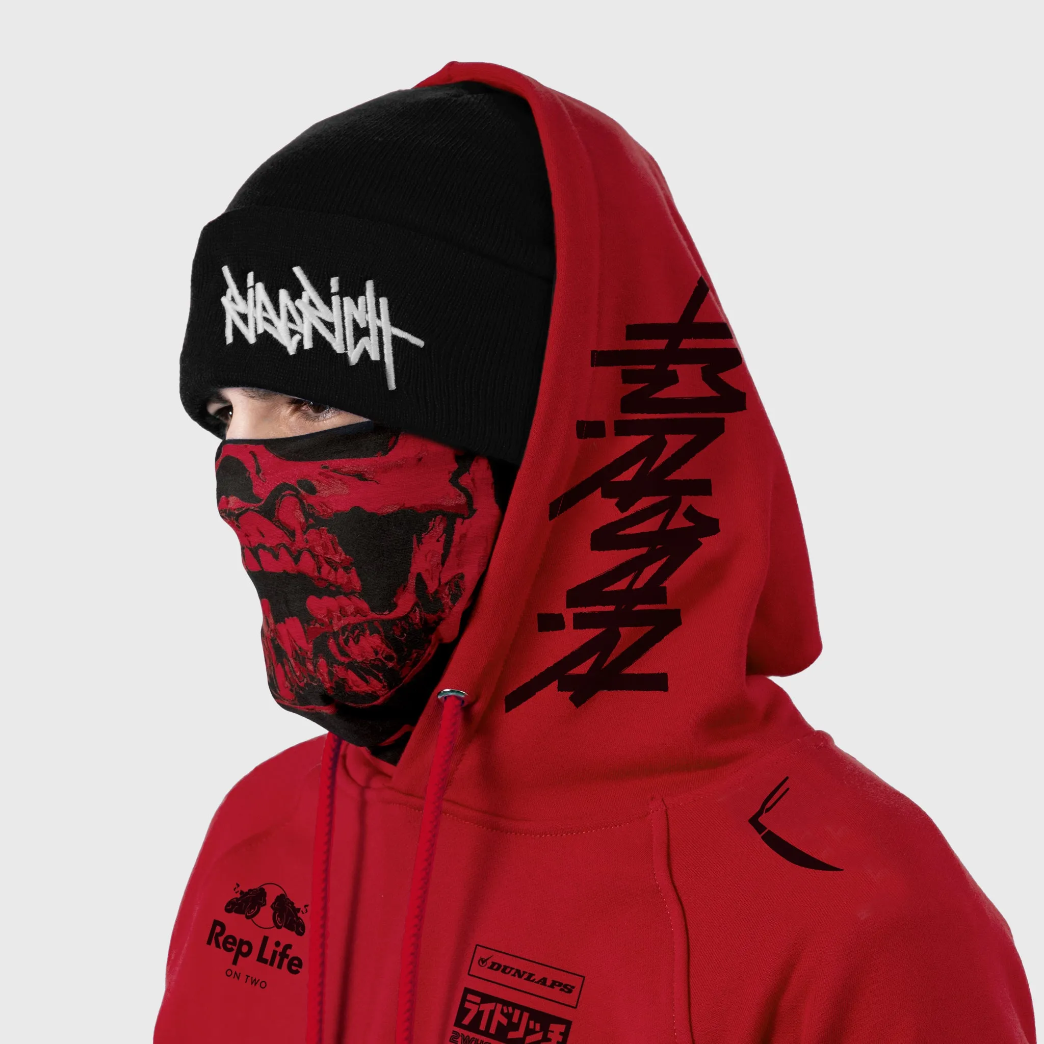 RR Racing Scoop Pullover Hoodie {Black on Red}