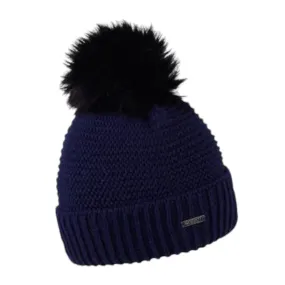 Sabbot Eva Faux Fur Bobble Hat Navy