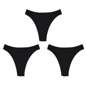 Sabrina Thong 3 Pack Black Modal Jersey