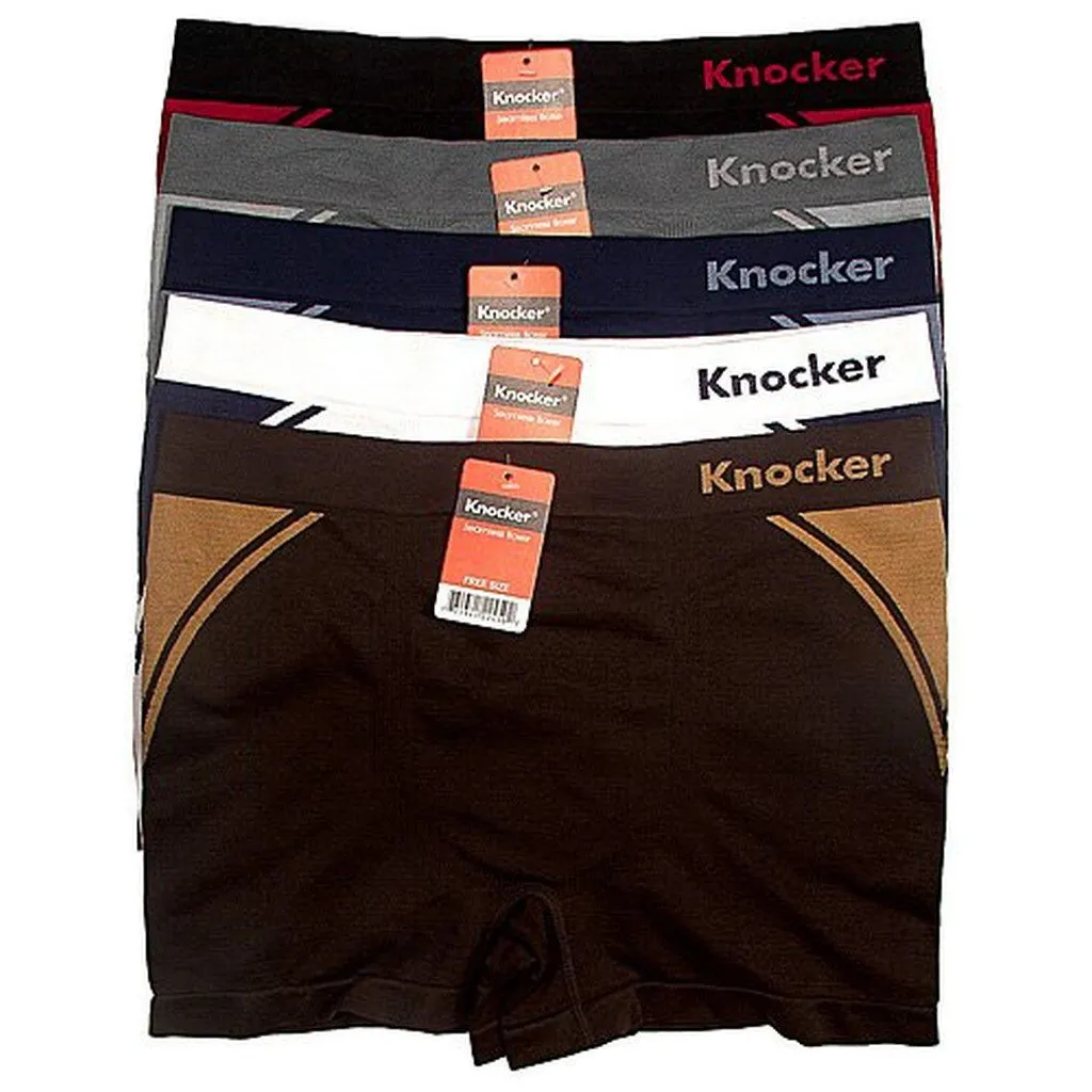 Sakkas Men's Seamless Athletic Style Stretch Boxer Briefs - Assorted Color 6 Pack