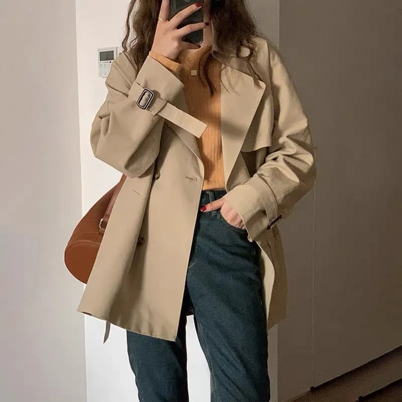 Short Double Breasted Trench Coat