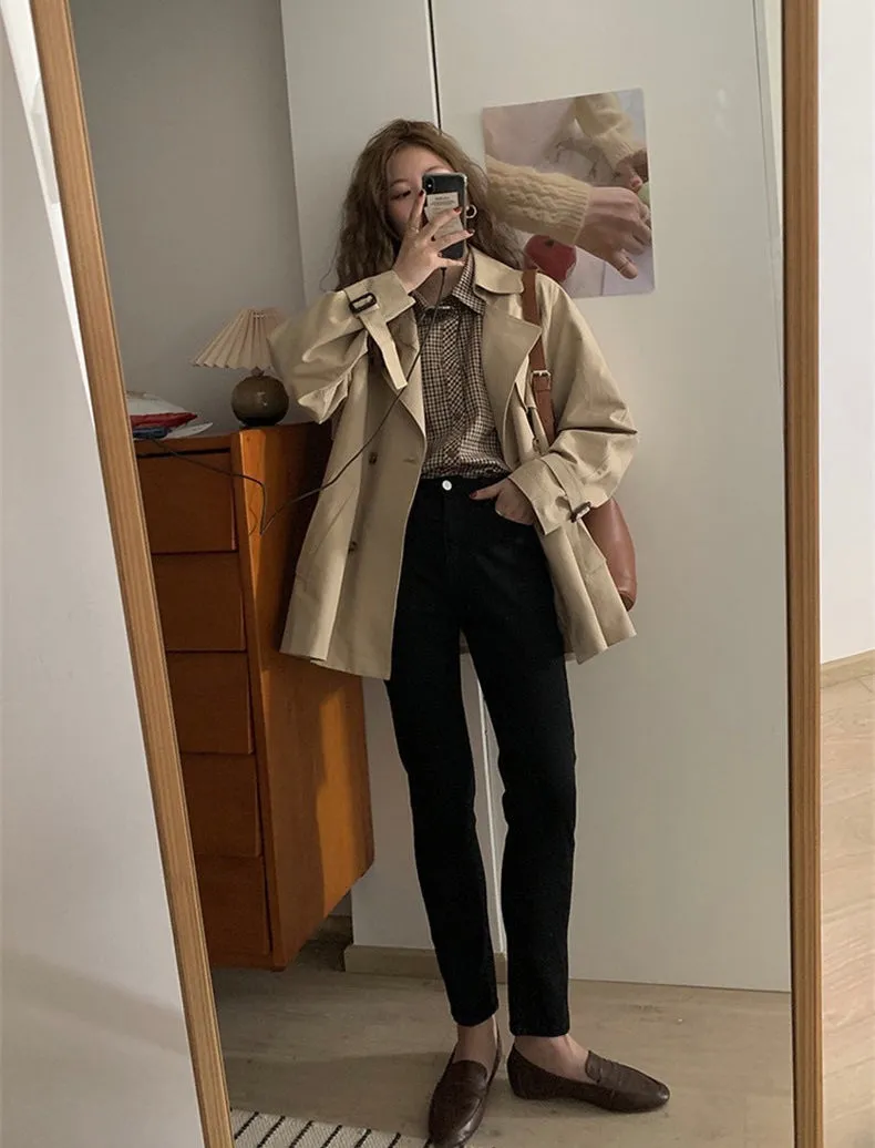 Short Double Breasted Trench Coat