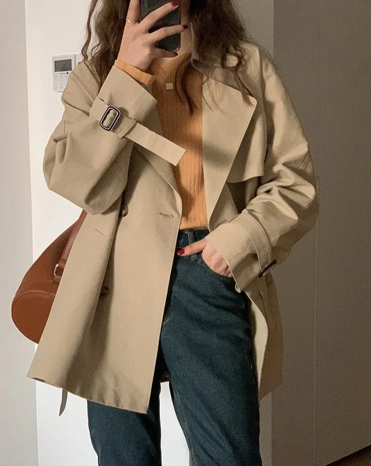 Short Double Breasted Trench Coat