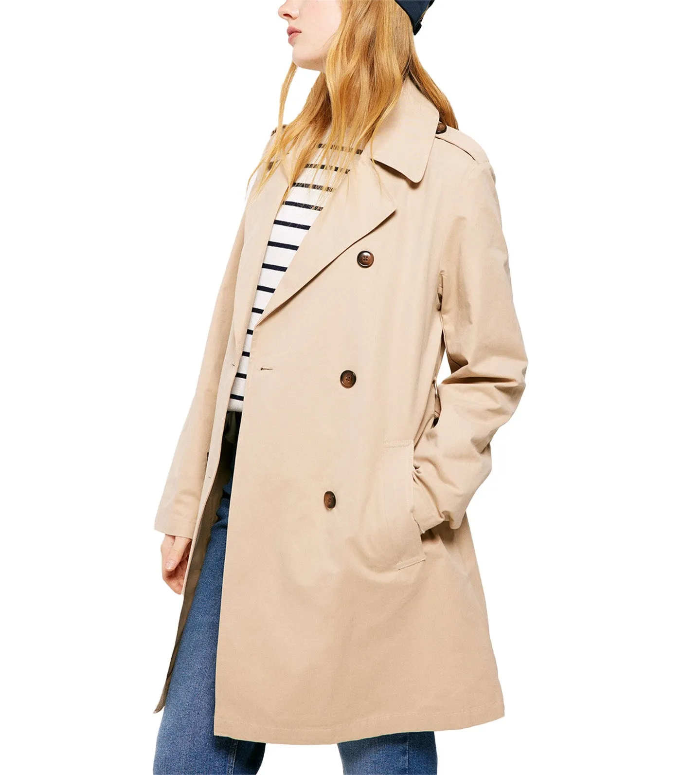 Short Trench Coat Beige