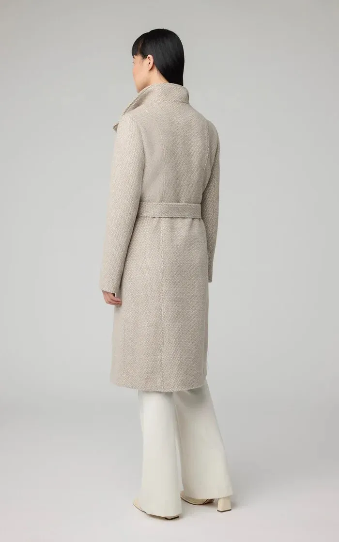 SOIA&KYO GENIE - Semi-Fitted Novelty Wool Coat With Belt