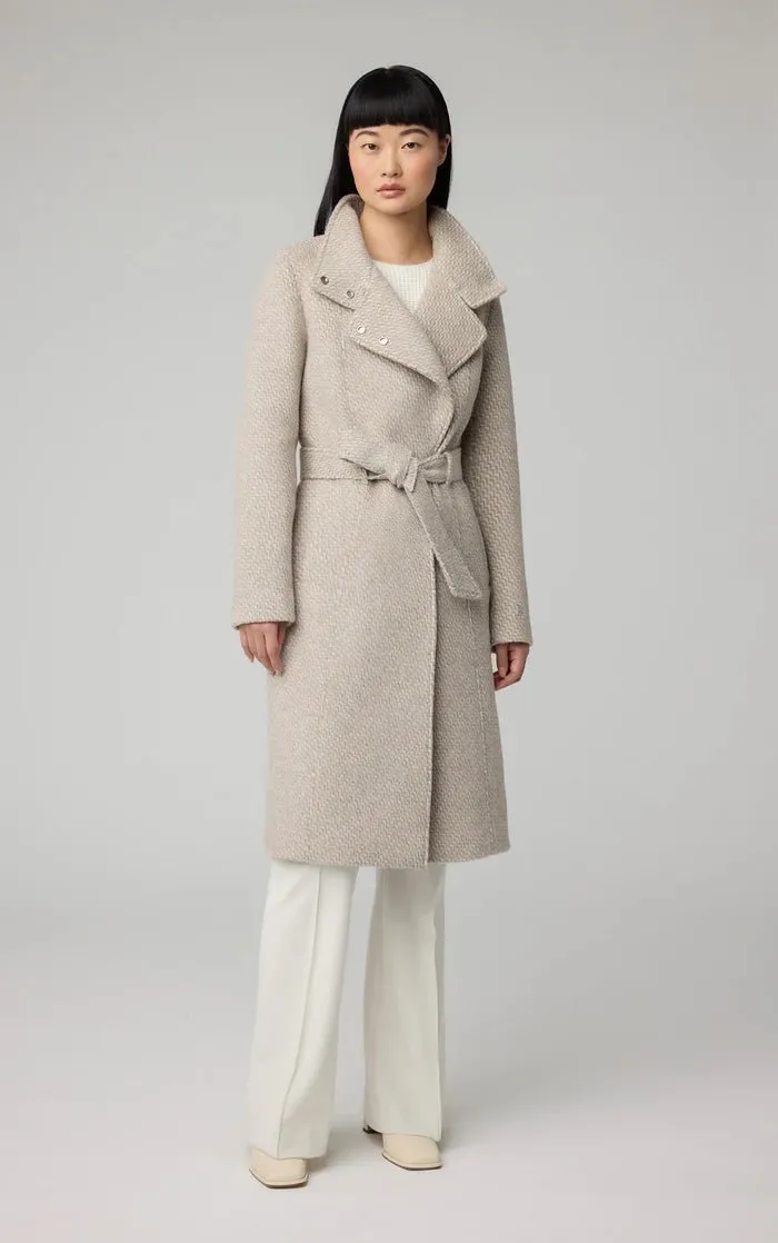 SOIA&KYO GENIE - Semi-Fitted Novelty Wool Coat With Belt