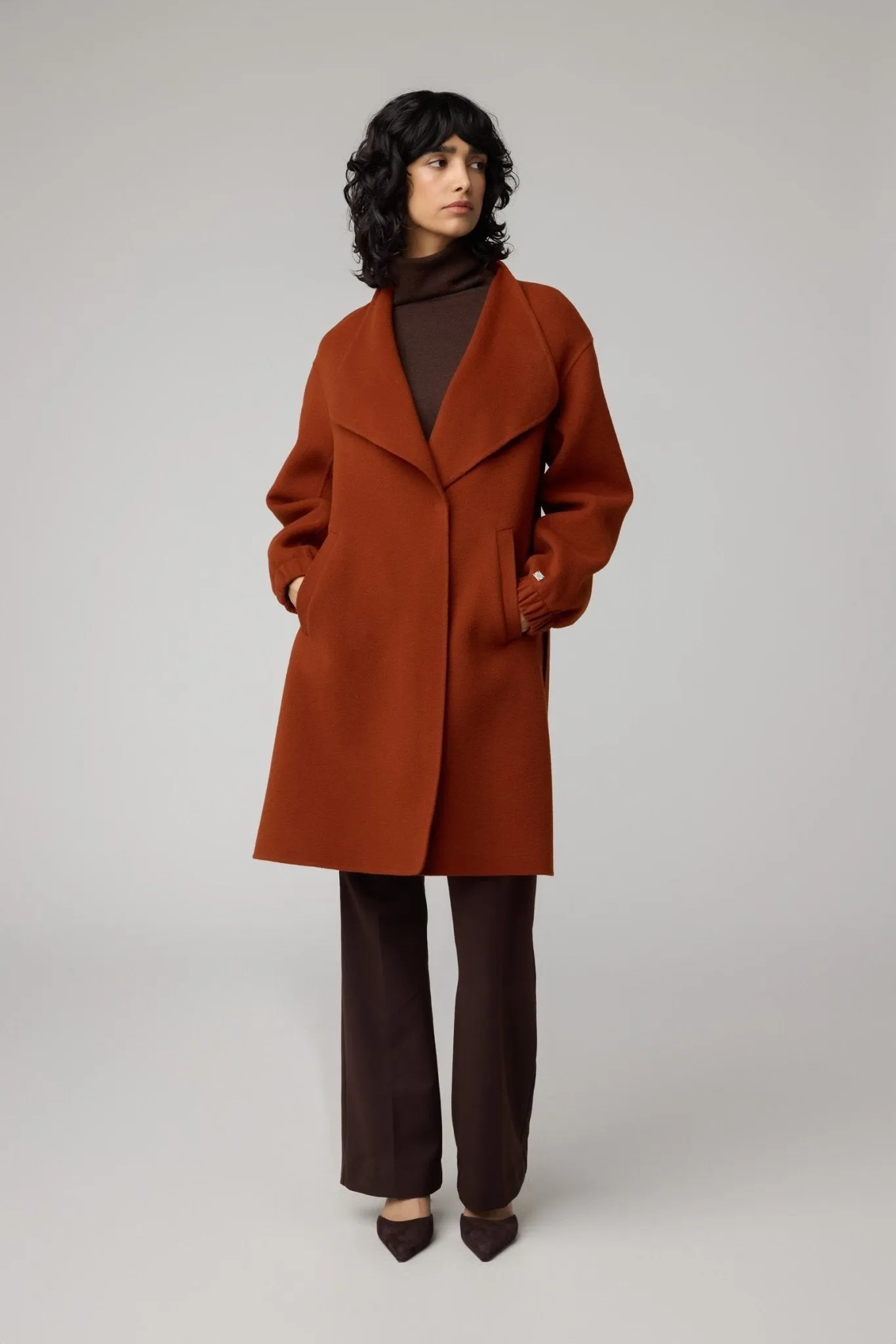 SOIA&KYO SUZIE - Relaxed-Fit Double Face Wool Martingale Coat