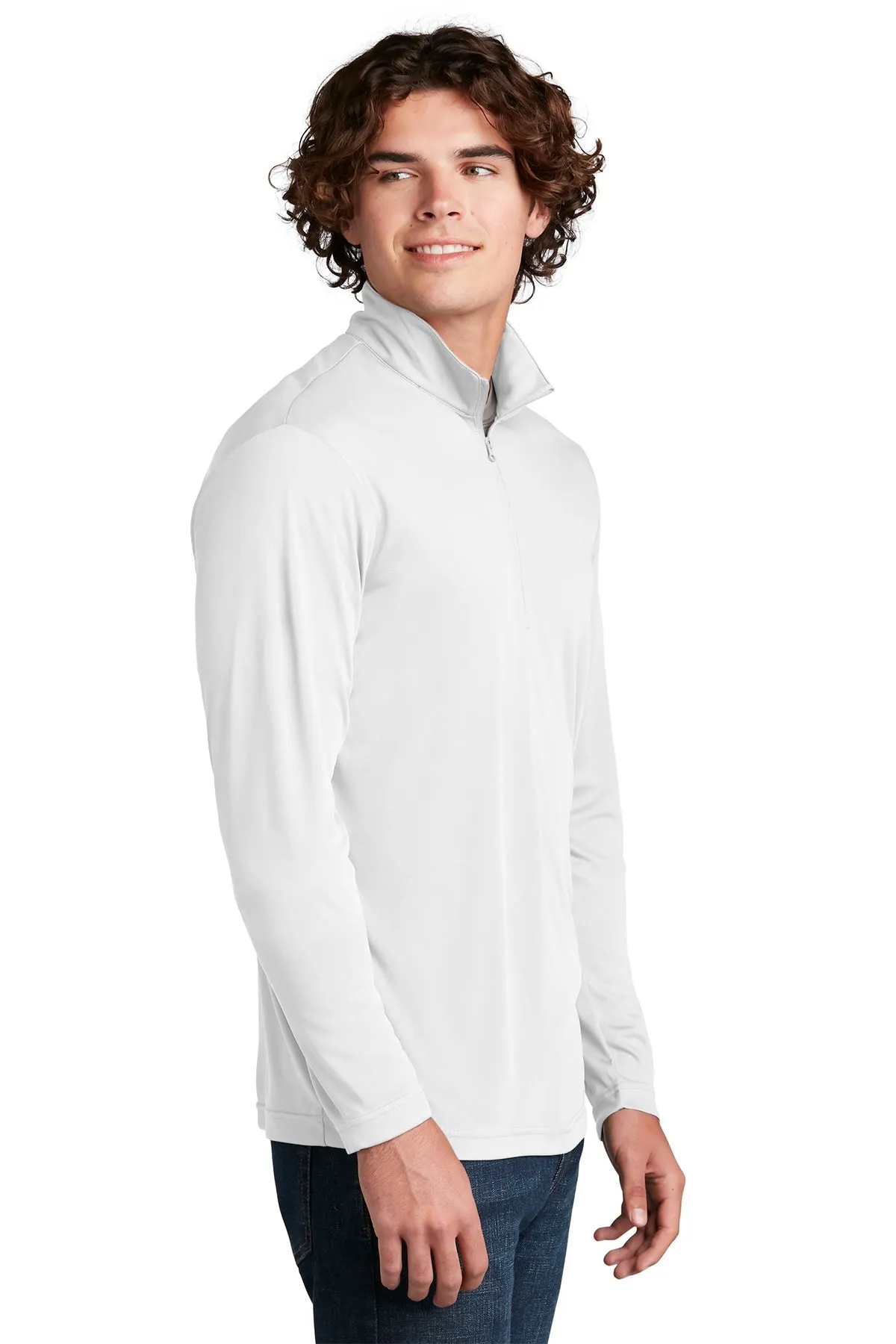 Sport-Tek PosiCharge Competitor Branded 1/4-Zip Pullovers, White