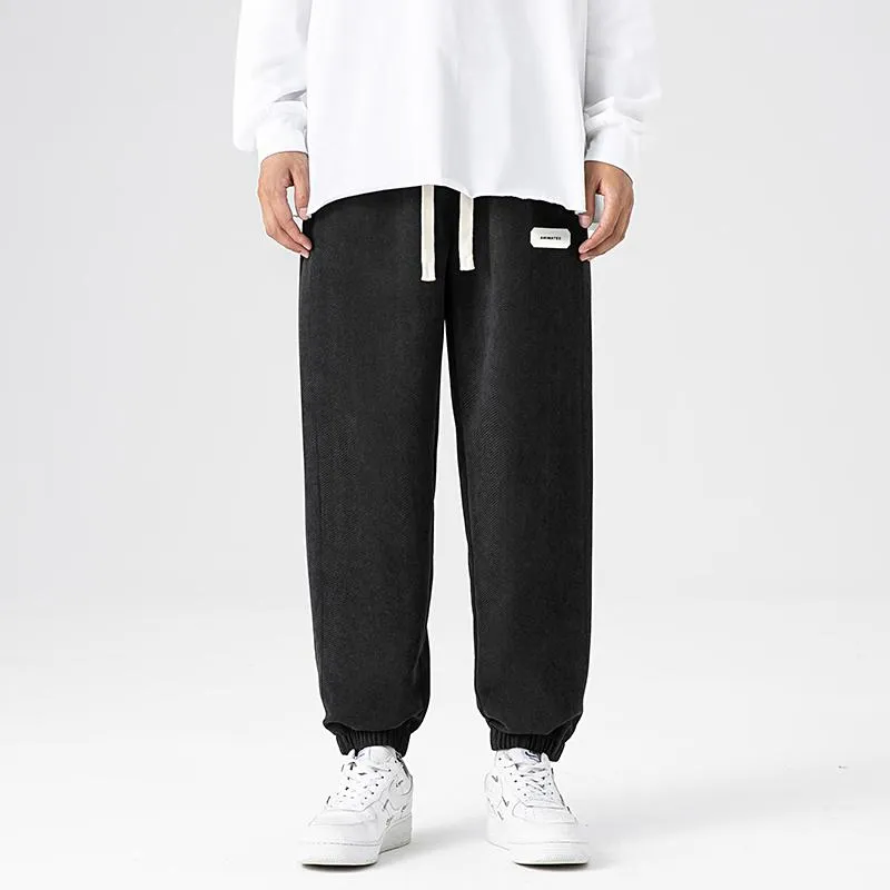 Sports Knitted Tapered Loose Fit Hip-Hop Straight Pants