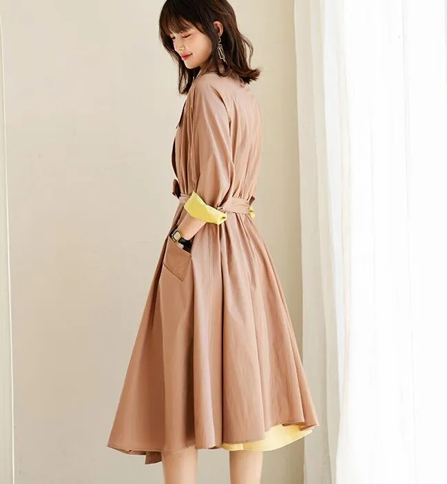 Spring Women Casual Coat Trench Coat Plus Size Coat Jacket