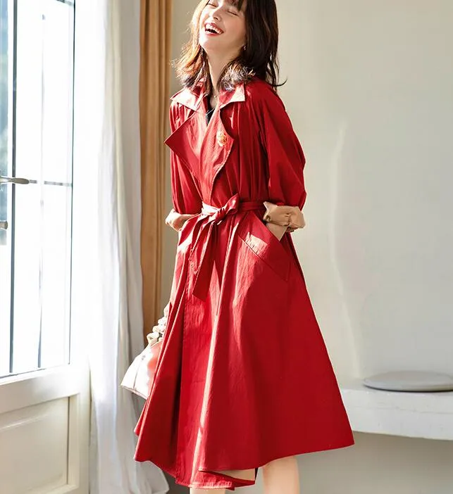 Spring Women Casual Coat Trench Coat Plus Size Coat Jacket