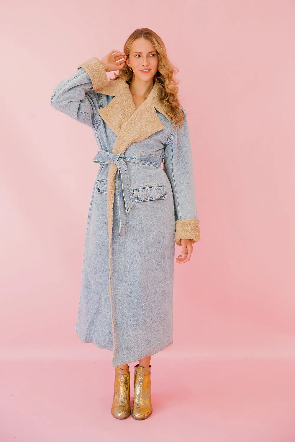 STAY COZY DENIM COAT